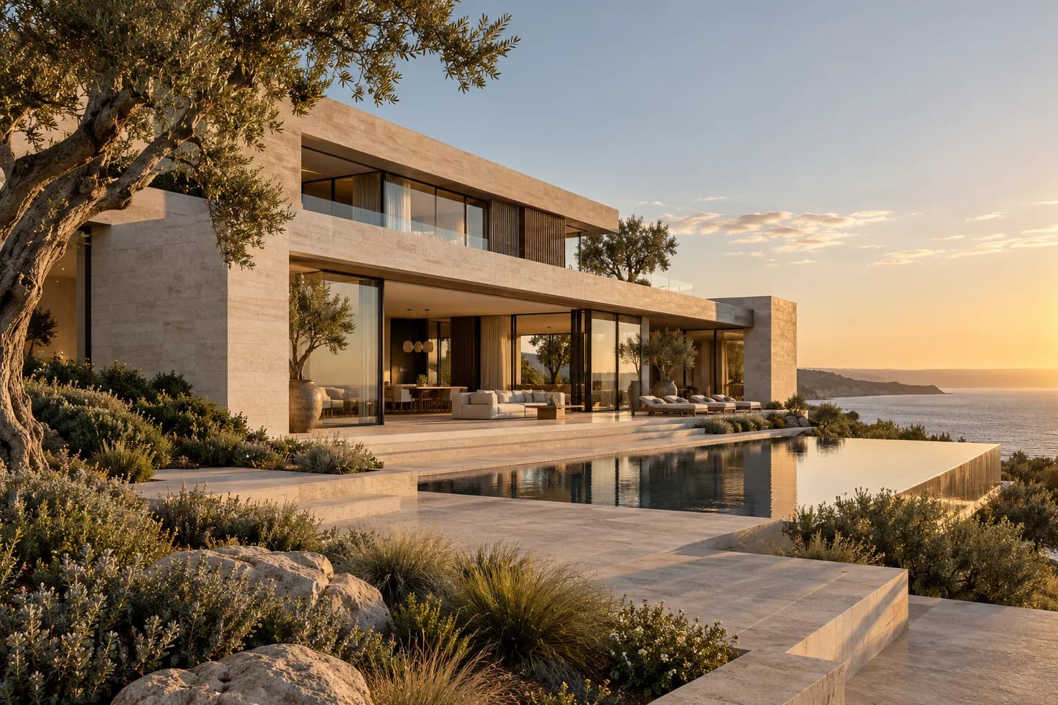 The new Harborstone real estate website, featuring a fictional coastal residence